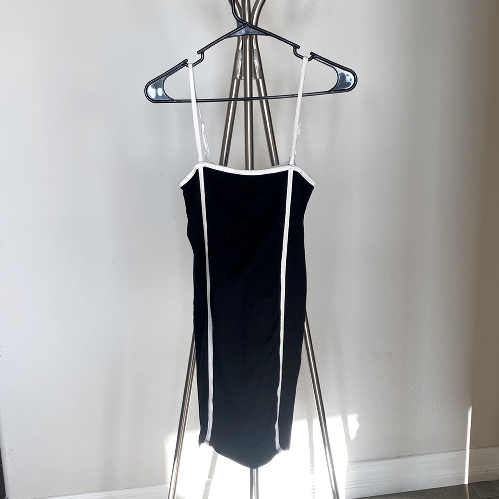 Black and white mini dress